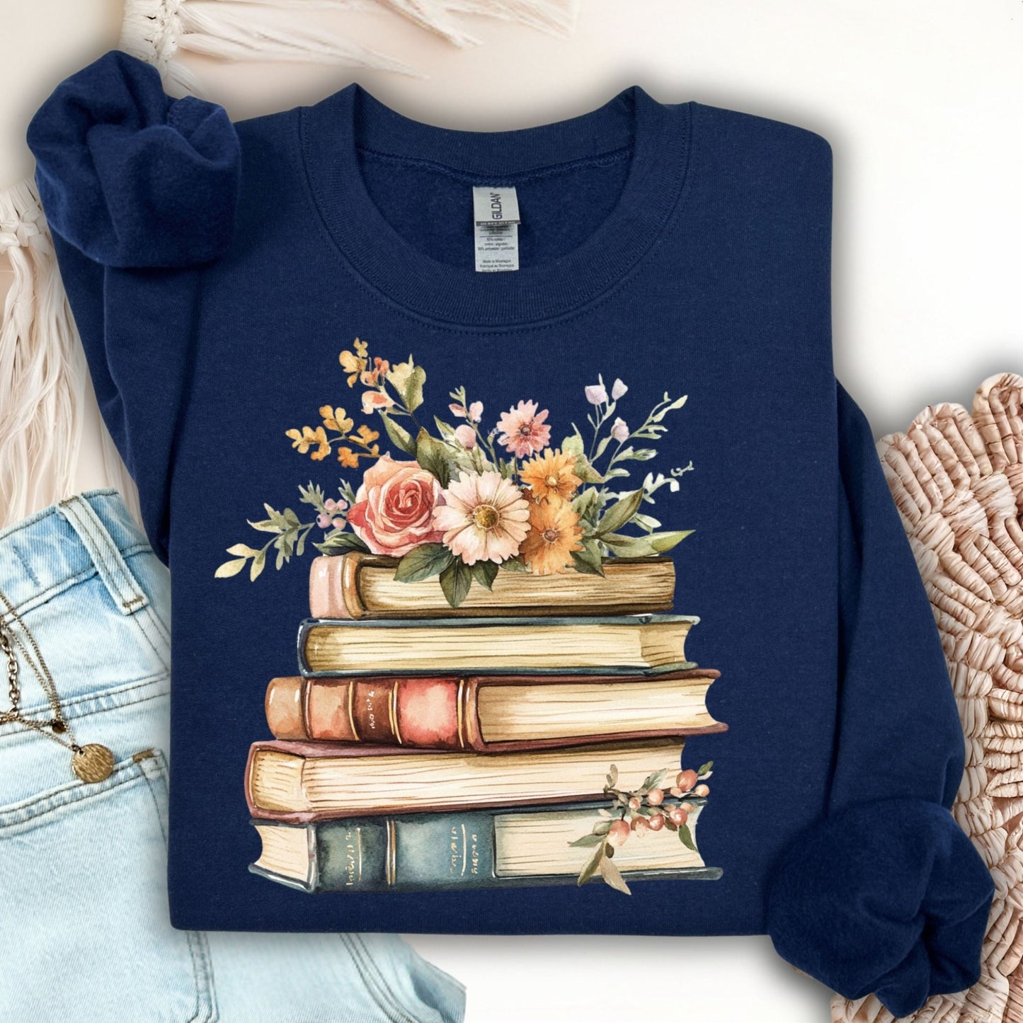 Books and Flowers Sweatshirt