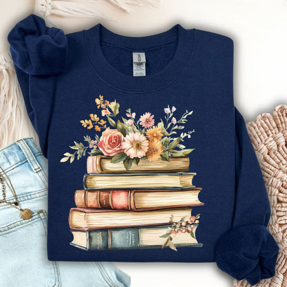 Books and Flowers Sweatshirt