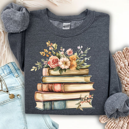 Books and Flowers Sweatshirt