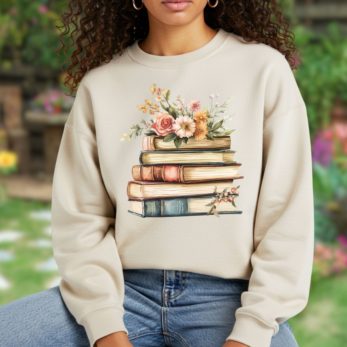 Books and Flowers Sweatshirt