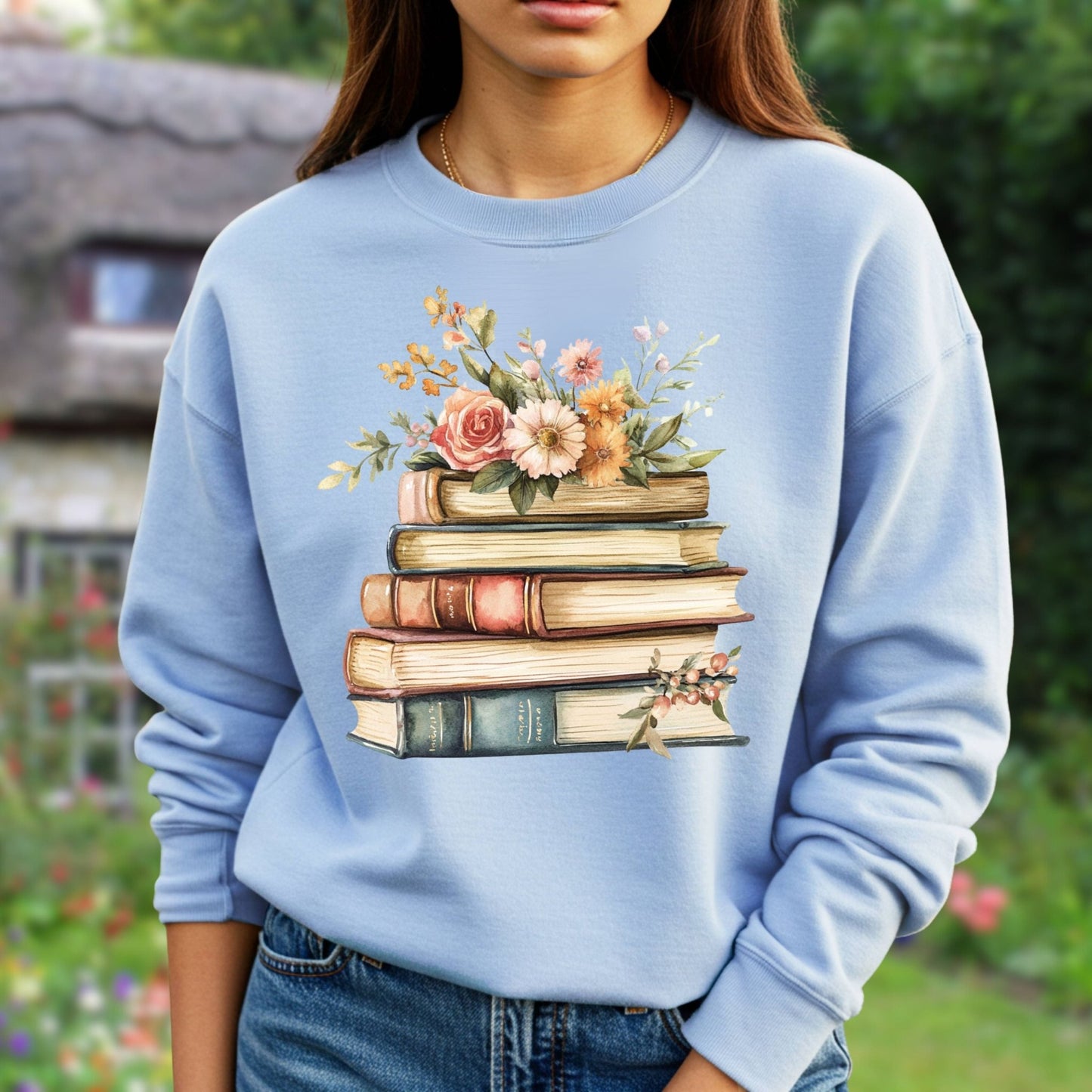 Books and Flowers Sweatshirt
