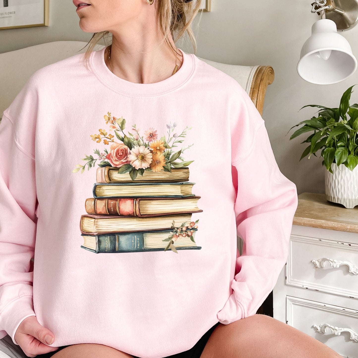 Books and Flowers Sweatshirt