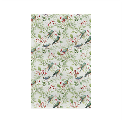Botanical Holiday Bluebird Microfiber Tea Towel
