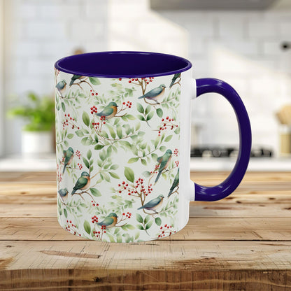 Botanical Holiday Bluebird Pattern Mug (11/15oz)