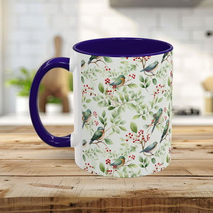 Botanical Holiday Bluebird Pattern Mug (11/15oz)