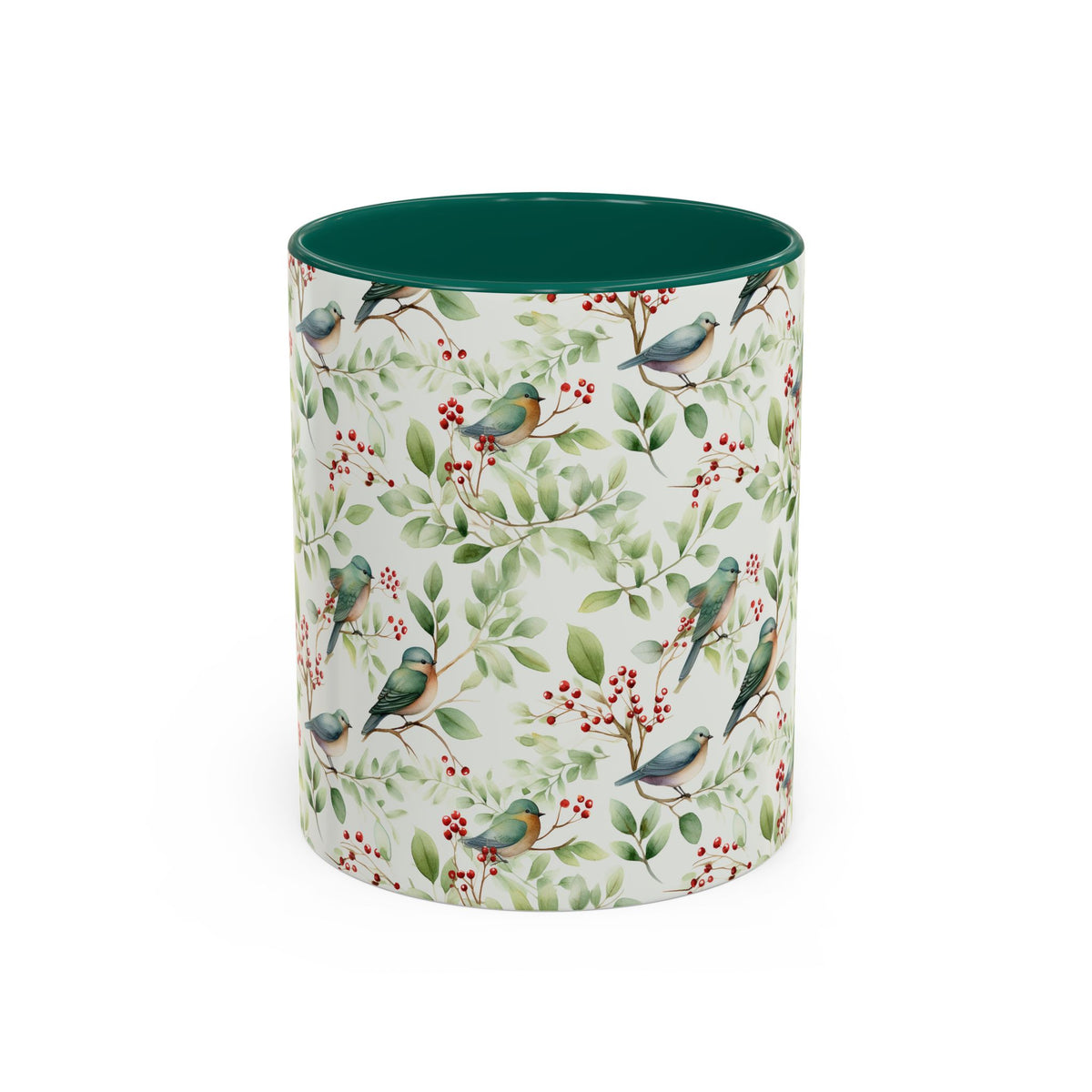 Botanical Holiday Bluebird Pattern Mug (11/15oz)
