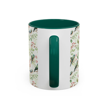Botanical Holiday Bluebird Pattern Mug (11/15oz)