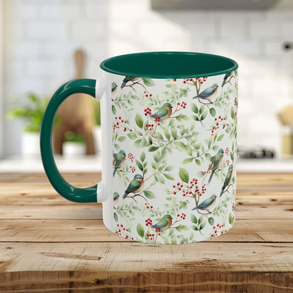 Botanical Holiday Bluebird Pattern Mug (11/15oz)