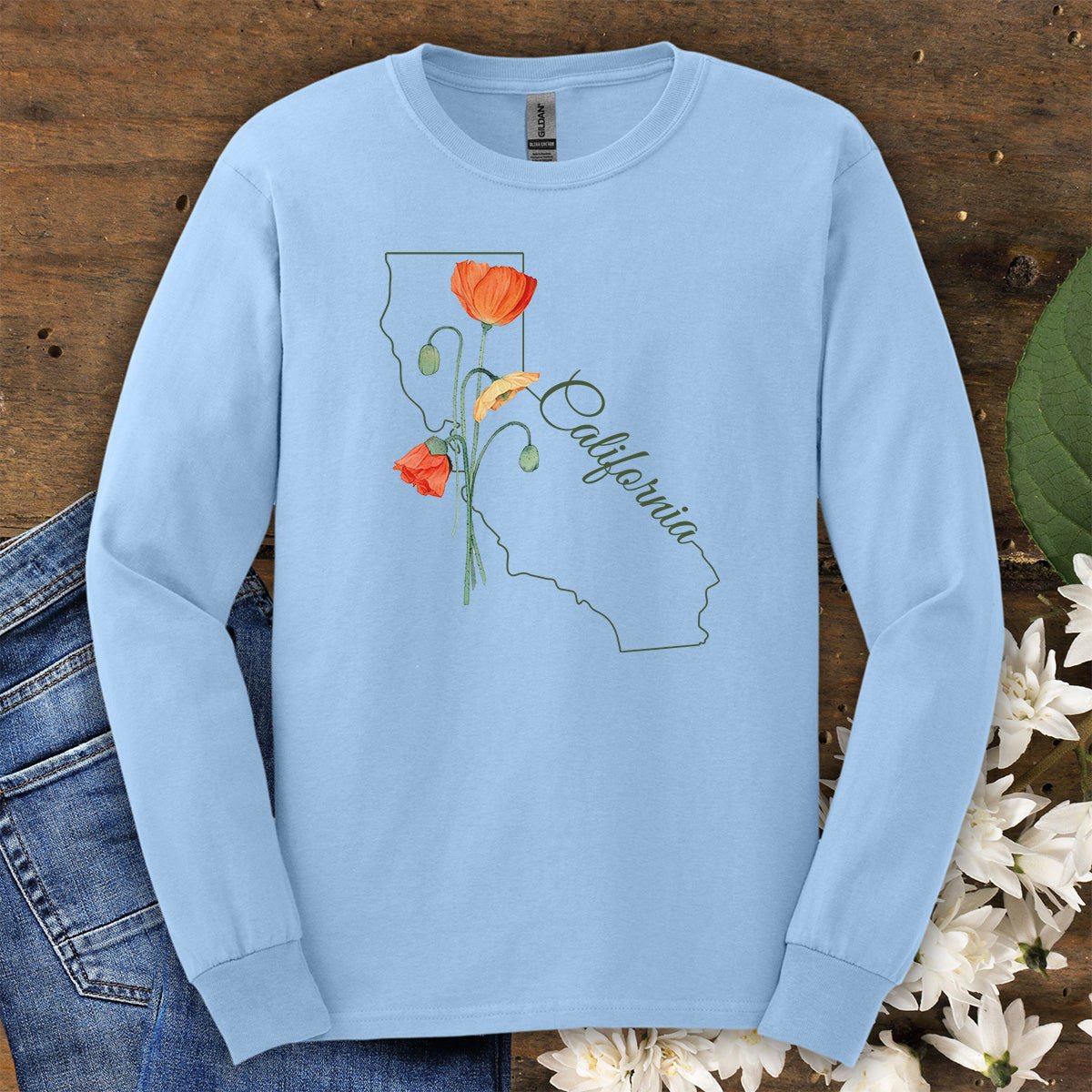 California State Flower Long Sleeve Tee - California Poppy