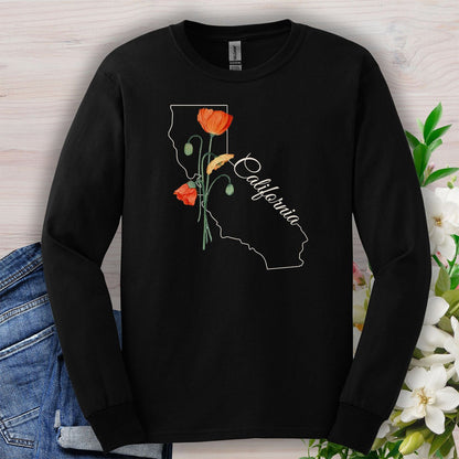 California State Flower Long Sleeve Tee - California Poppy