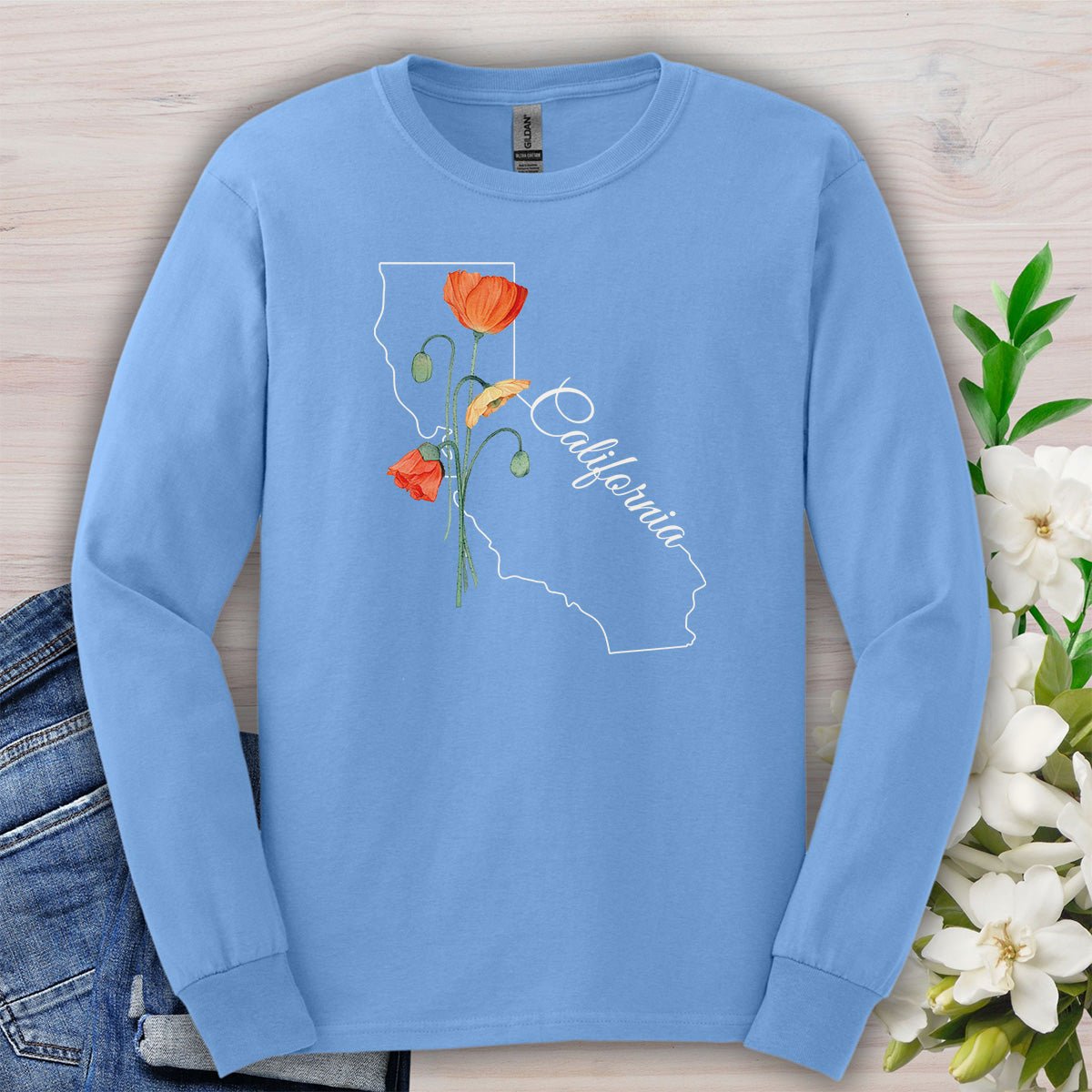 California State Flower Long Sleeve Tee - California Poppy