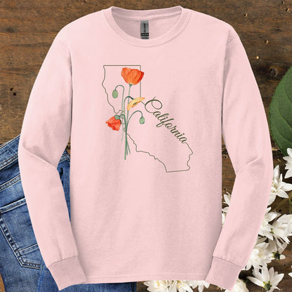 California State Flower Long Sleeve Tee - California Poppy