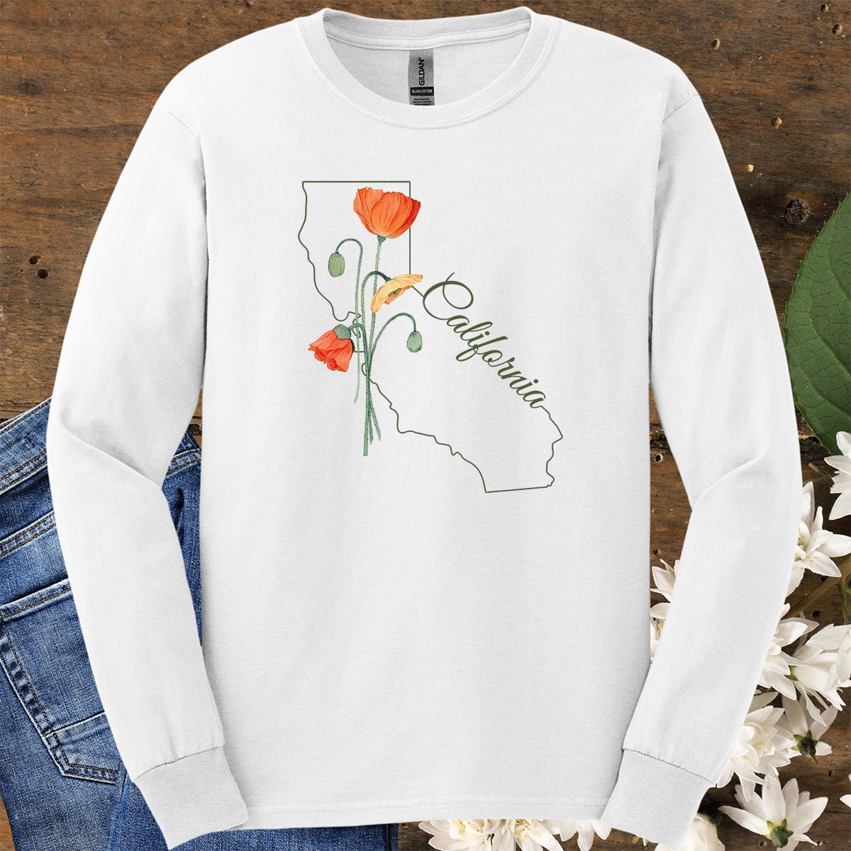 California State Flower Long Sleeve Tee - California Poppy