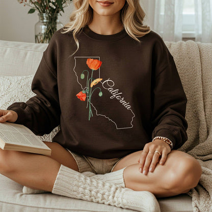 California State Flower Sweatshirt - California Poppy