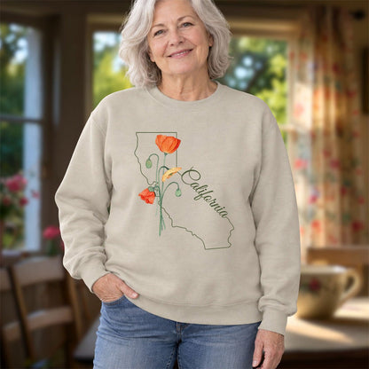 California State Flower Sweatshirt - California Poppy