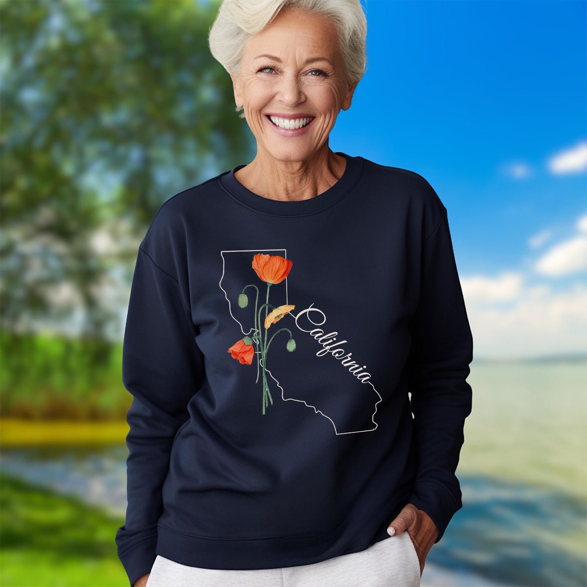 California State Flower Sweatshirt - California Poppy