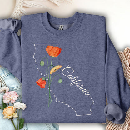 California State Flower Sweatshirt - California Poppy