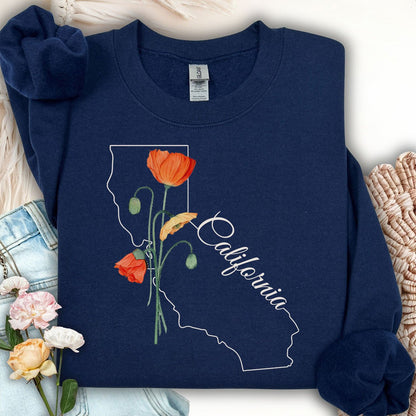California State Flower Sweatshirt - California Poppy