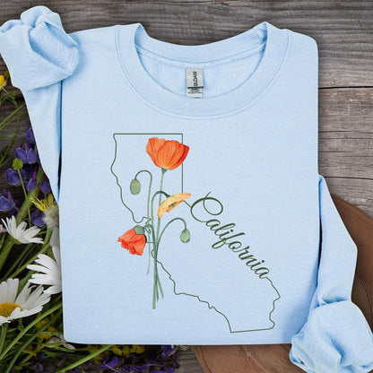 California State Flower Sweatshirt - California Poppy