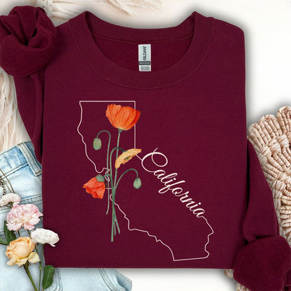 California State Flower Sweatshirt - California Poppy