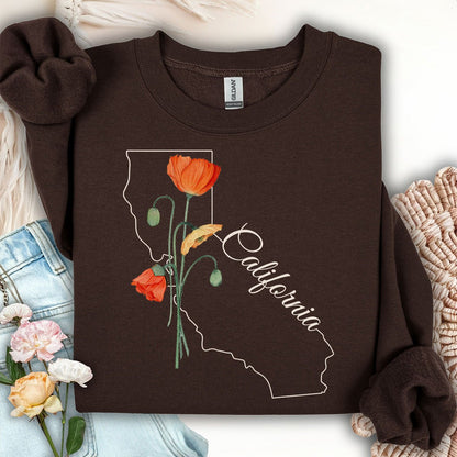 California State Flower Sweatshirt - California Poppy