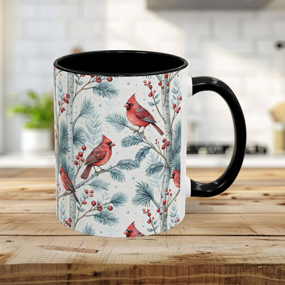 Cardinal in Snowy Birch Trees 11 & 15 oz. Mug