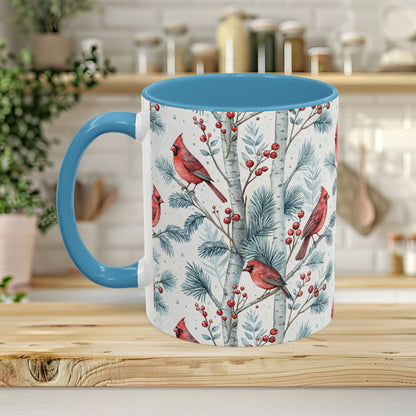 Cardinal in Snowy Birch Trees 11 & 15 oz. Mug