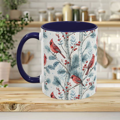 Cardinal in Snowy Birch Trees 11 & 15 oz. Mug
