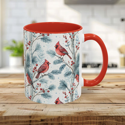 Cardinal in Snowy Birch Trees 11 & 15 oz. Mug