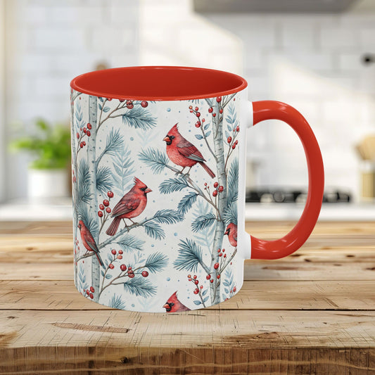 Cardinal in Snowy Birch Trees 11 & 15 oz. Mug
