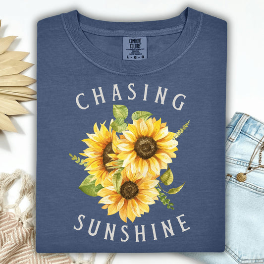 Wild Petal Threads T-Shirt S / denim Chasing Sunshine T-Shirt