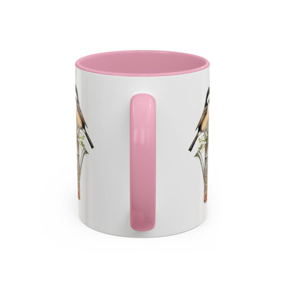 Chickadee in Summer Floral Watering Can Mug (11/15oz)