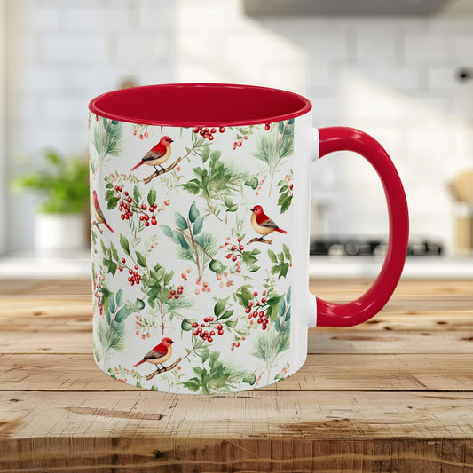Christmas Bird & Holly Berries Mug (11/15oz)
