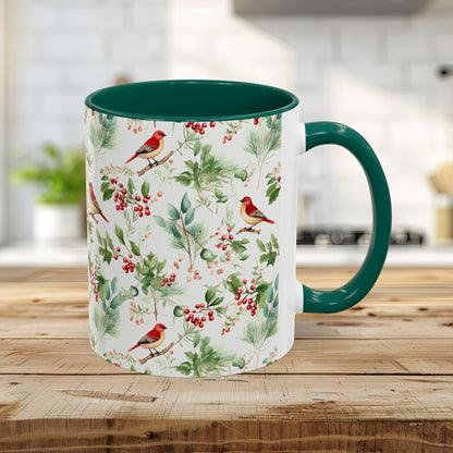 Christmas Bird & Holly Berries Mug (11/15oz)