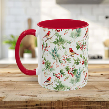 Christmas Bird & Holly Berries Mug (11/15oz)