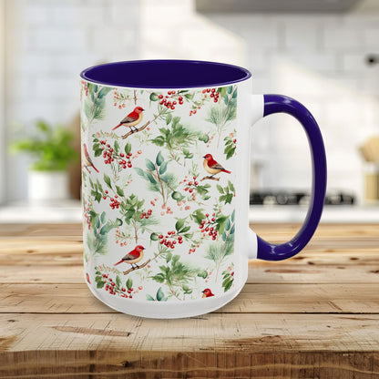 Christmas Bird & Holly Berries Mug (11/15oz)
