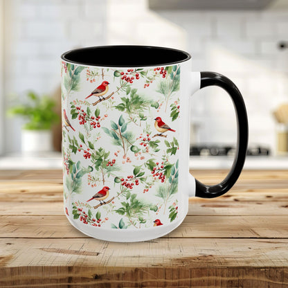 Christmas Bird & Holly Berries Mug (11/15oz)