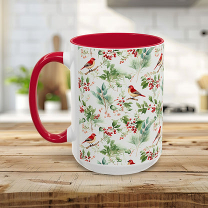 Christmas Bird & Holly Berries Mug (11/15oz)