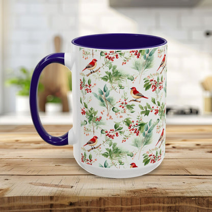 Christmas Bird & Holly Berries Mug (11/15oz)