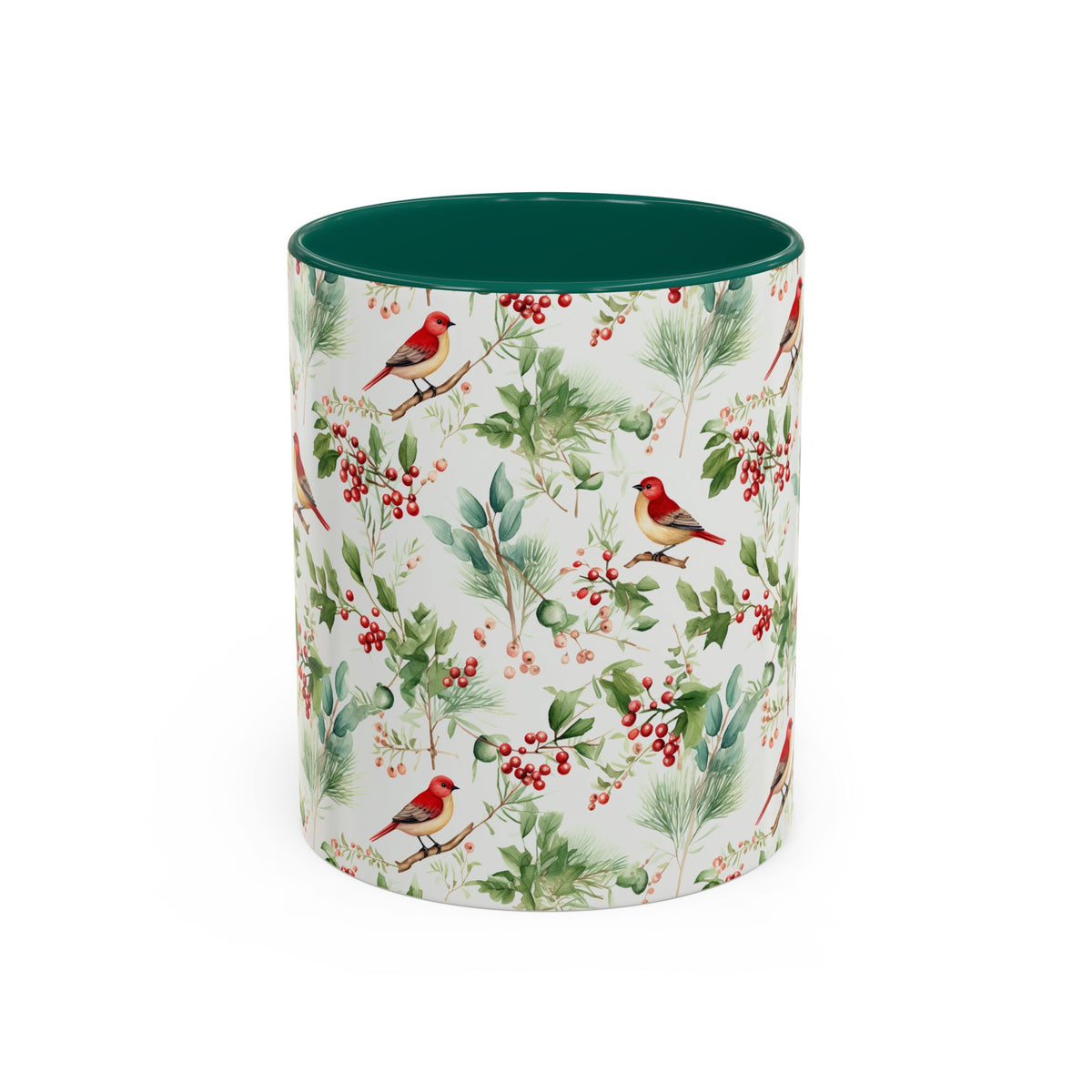 Christmas Bird & Holly Berries Mug (11/15oz)