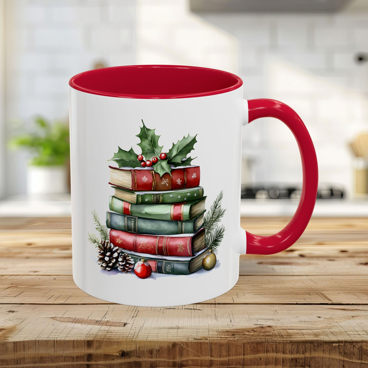 Christmas Book Stack Mug (11/15oz)