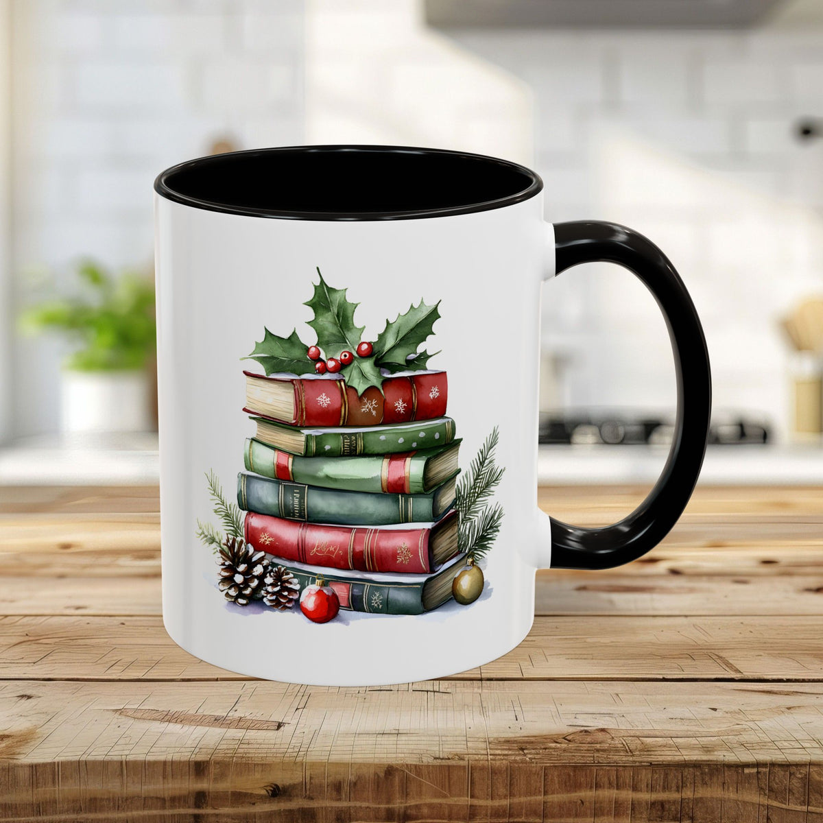 Christmas Book Stack Mug (11/15oz)