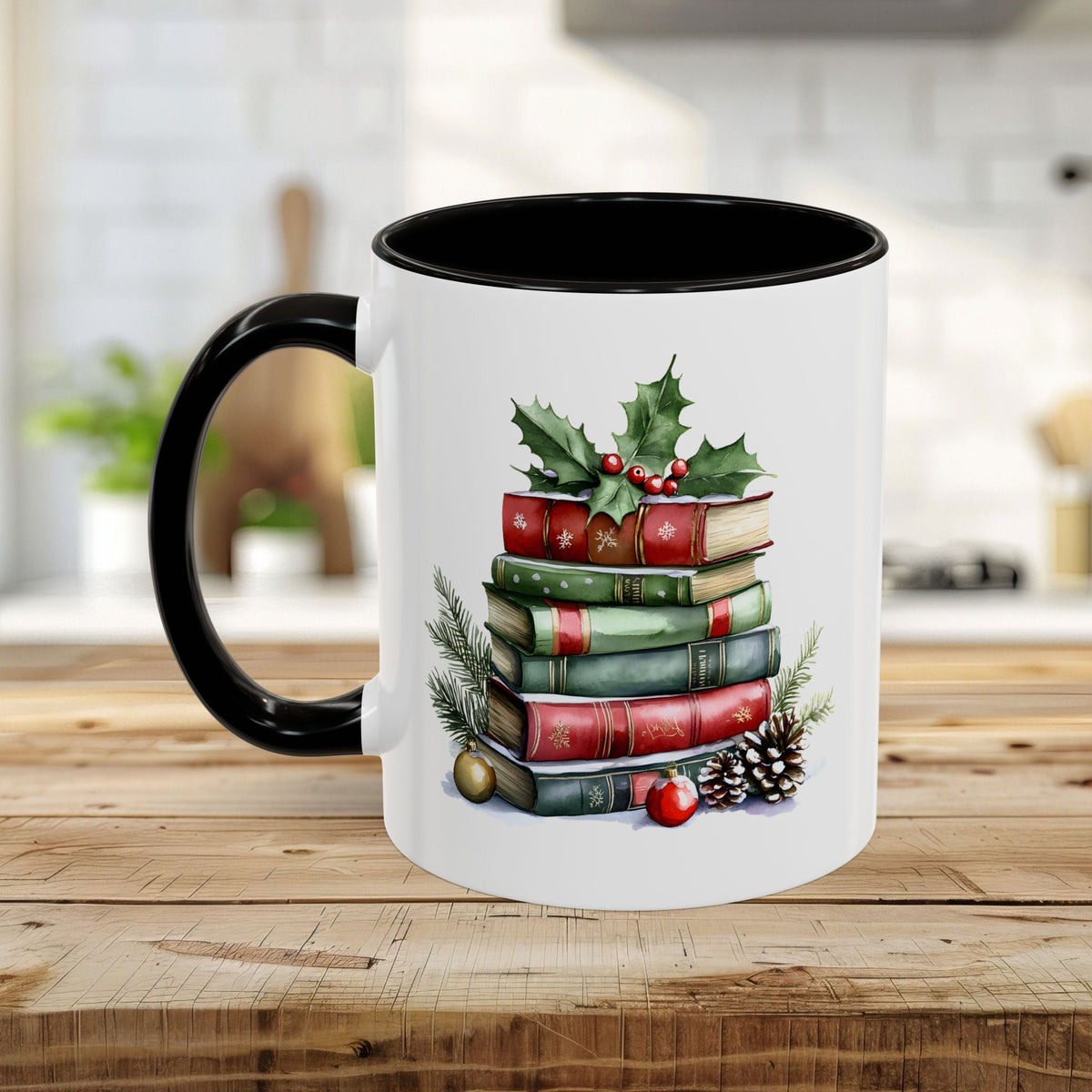 Christmas Book Stack Mug (11/15oz)