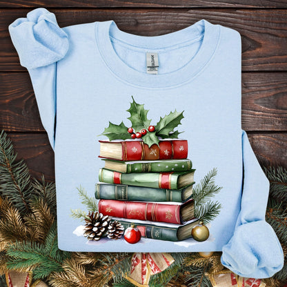 Christmas Book Stack Sweatshirt