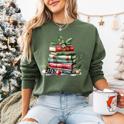 Christmas Book Stack Sweatshirt