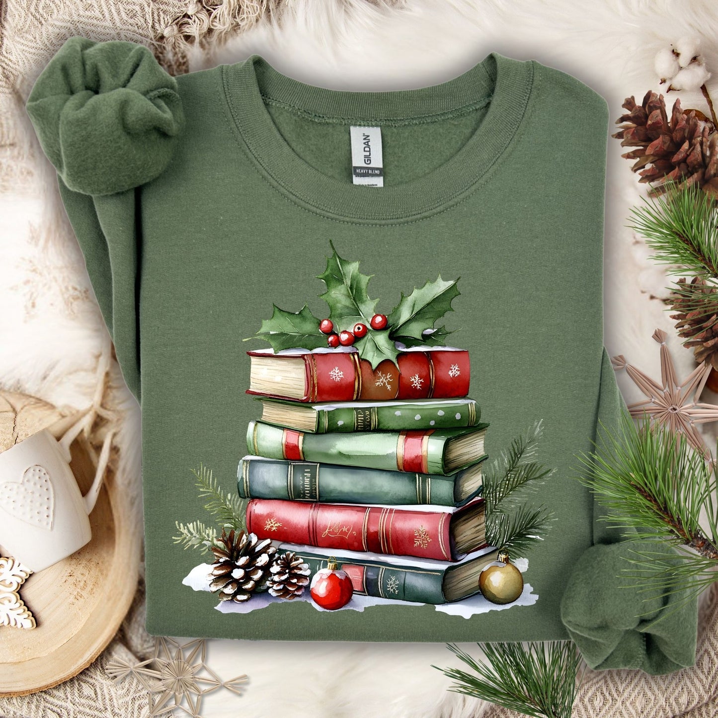 Christmas Book Stack Sweatshirt
