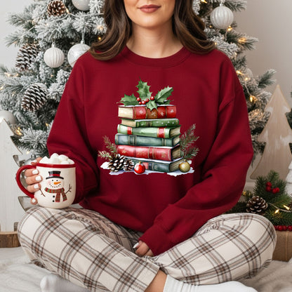 Christmas Book Stack Sweatshirt