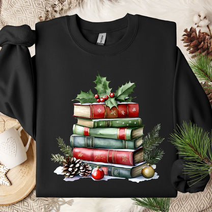 Christmas Book Stack Sweatshirt