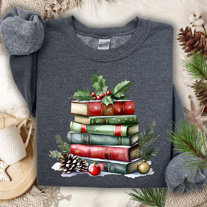 Christmas Book Stack Sweatshirt