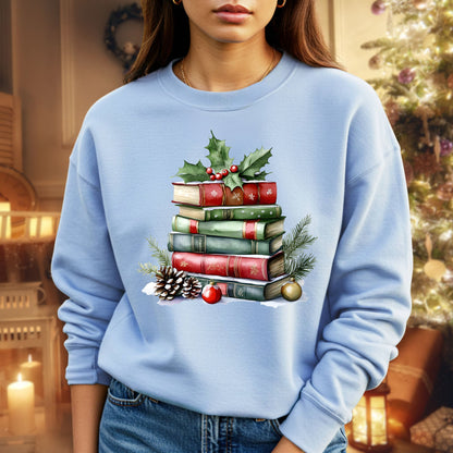 Christmas Book Stack Sweatshirt